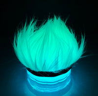 Aqua coloured Furry Delight night light by Happy Senses. Illuminated in the dark. Soft furry light effects.