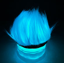 Luminous light blue Furry Delight night light. Calming, tactile, sensory light.
