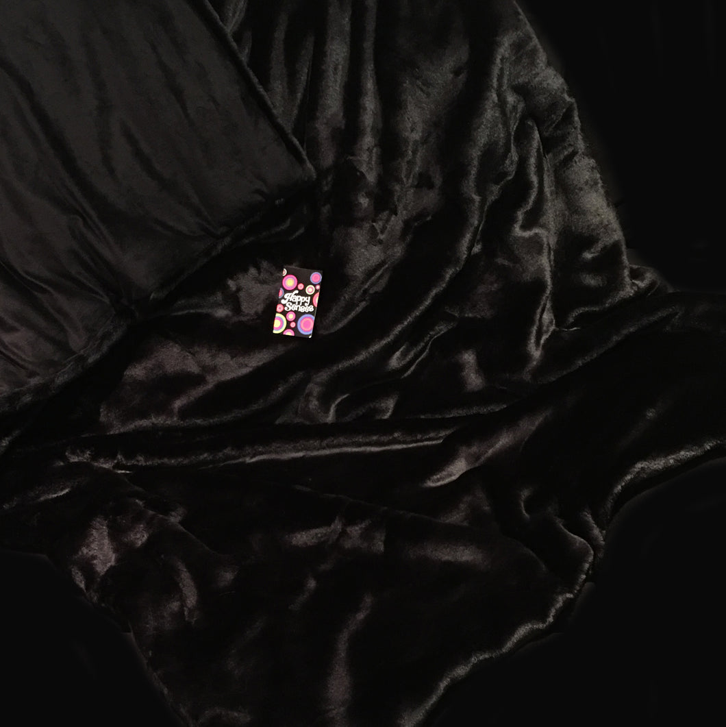 'Jet Black' Child Size Weighted Throw Blanket 5kgs / 1.5m x 90cm