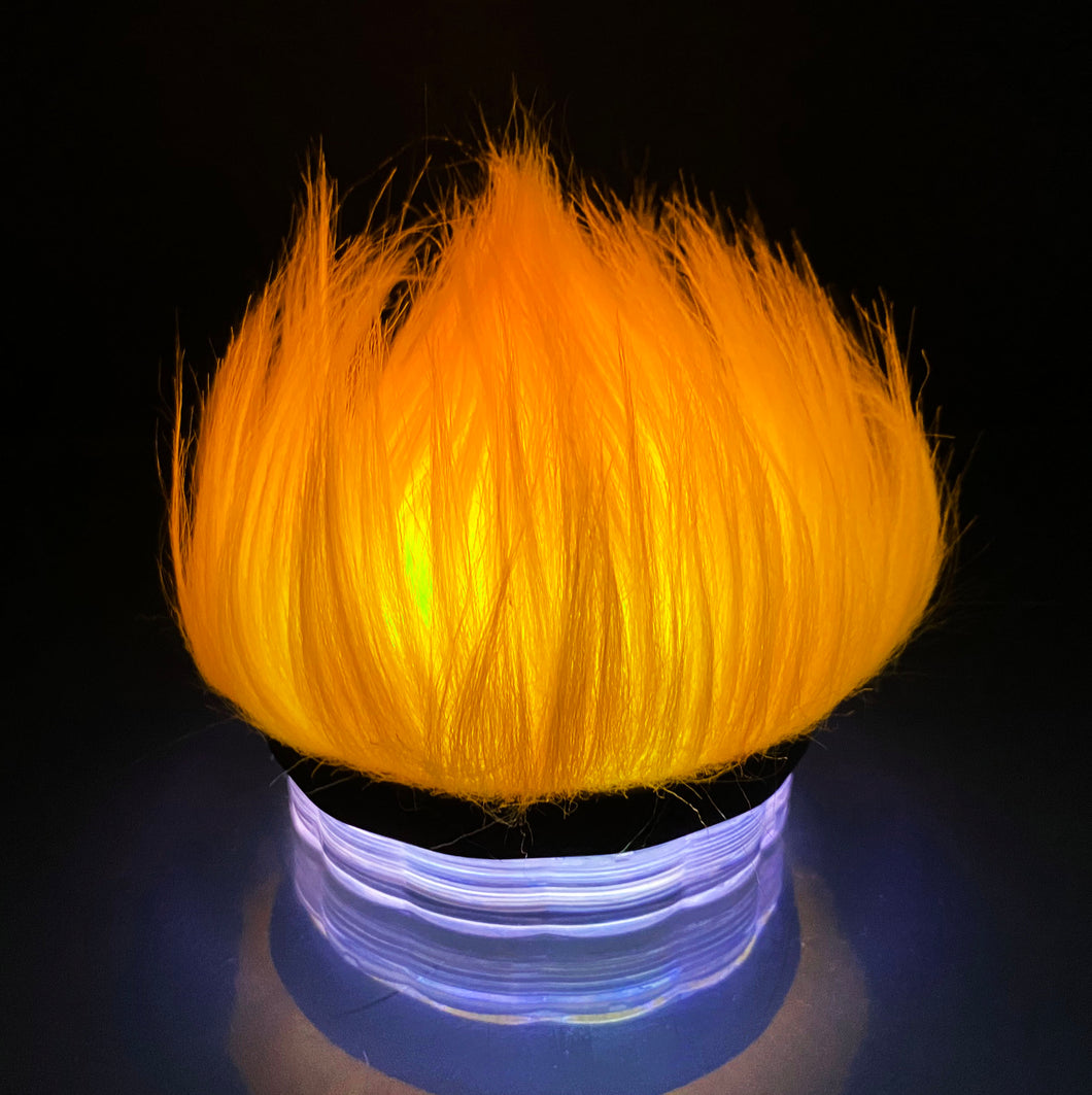 Yellow colour Furry Delight night light. Calming, joyful, sensory light for all ages by Happy Senses